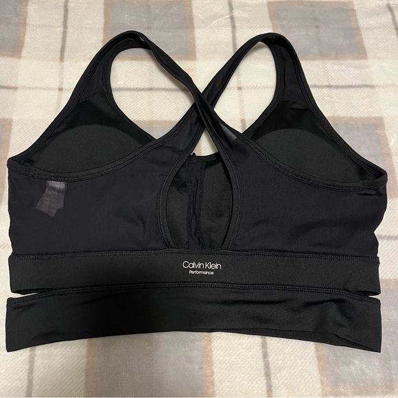 Calvin Klein Performance Sports Bra with Mesh Straps and Cut-outs Size Large - Picture 3 of 6